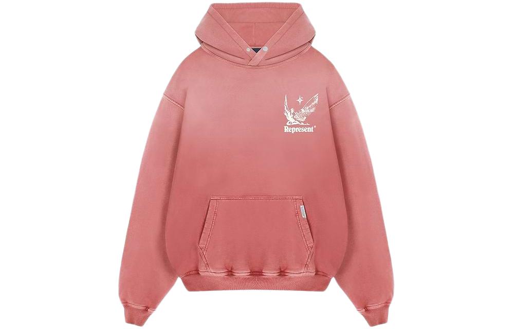 Represent Letter Print Hoodie Pink MLM411-427