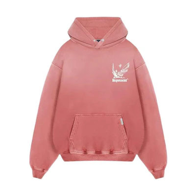 Represent Letter Print Hoodie Pink MLM411-427
