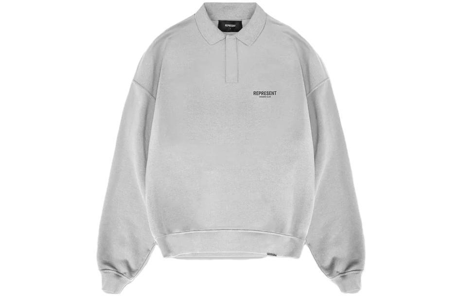 Represent Letter Print Oversized Pullover Sweatshirt Men’s Grey MS4024-302