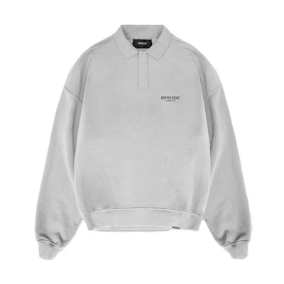 Represent Letter Print Oversized Pullover Sweatshirt Men’s Grey MS4024-302