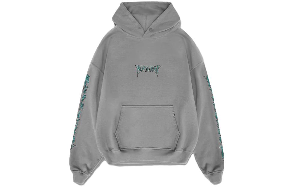 Represent Letter Print Pullover Hoodie Grey MH4027-119