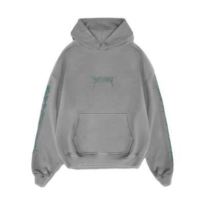Represent Letter Print Pullover Hoodie Grey MH4027-119