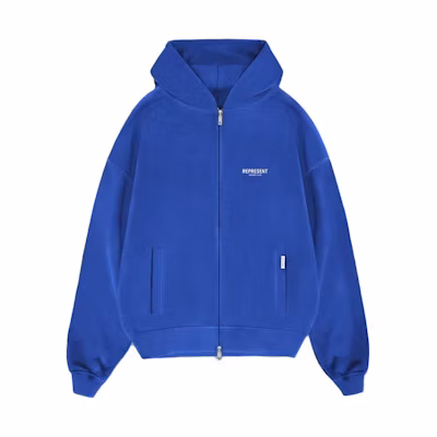 Represent Letter Print Zip Hoodie Blue MH4039-109