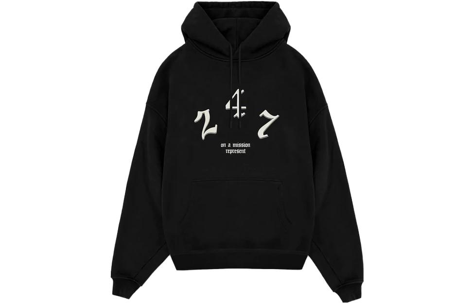 Represent Lettered Pullover Hoodie Black Long Sleeve 247M421-01