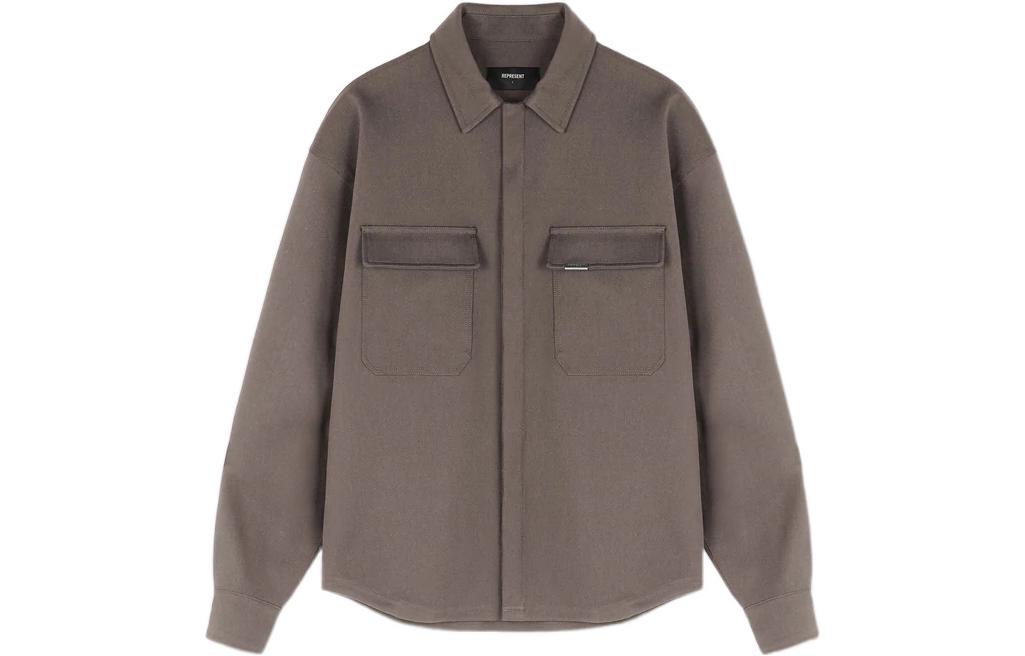Represent Logo Collared Shirt Jacket M06066-112