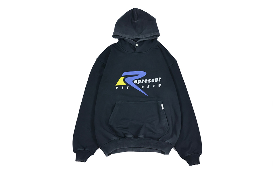 Represent Logo Contrast Print Pullover Hoodie Black M04190-03