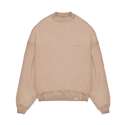 Represent Logo Distressed Oversized Crewneck Sweatshirt Khaki - M04106-38