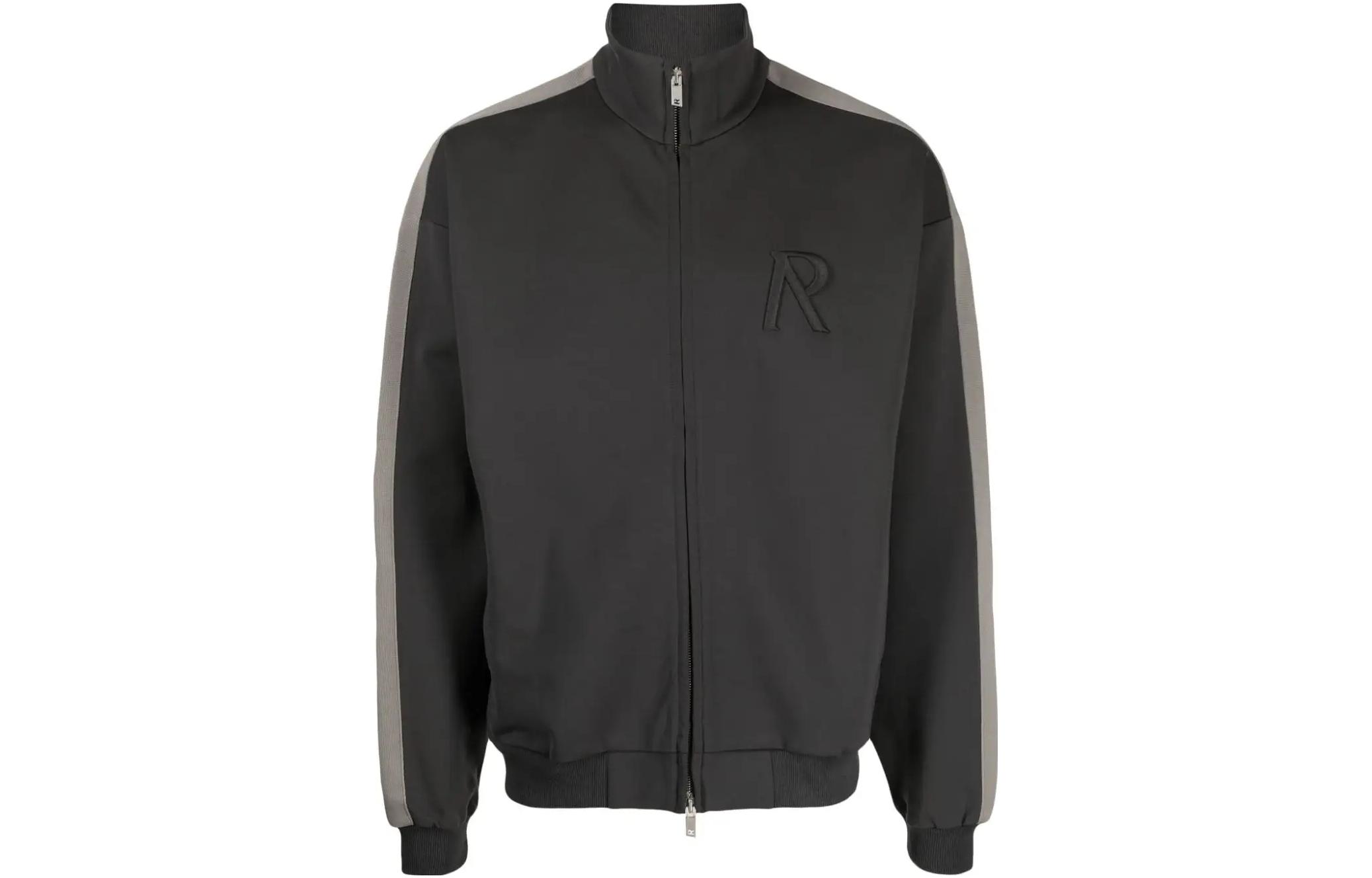 Represent Logo Embroidered Patchwork Jacket in Gray MJ1003396-GREY