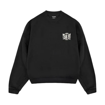 Represent Logo Graphic Crewneck Long Sleeve Sweatshirt Unisex Black 247M499-171