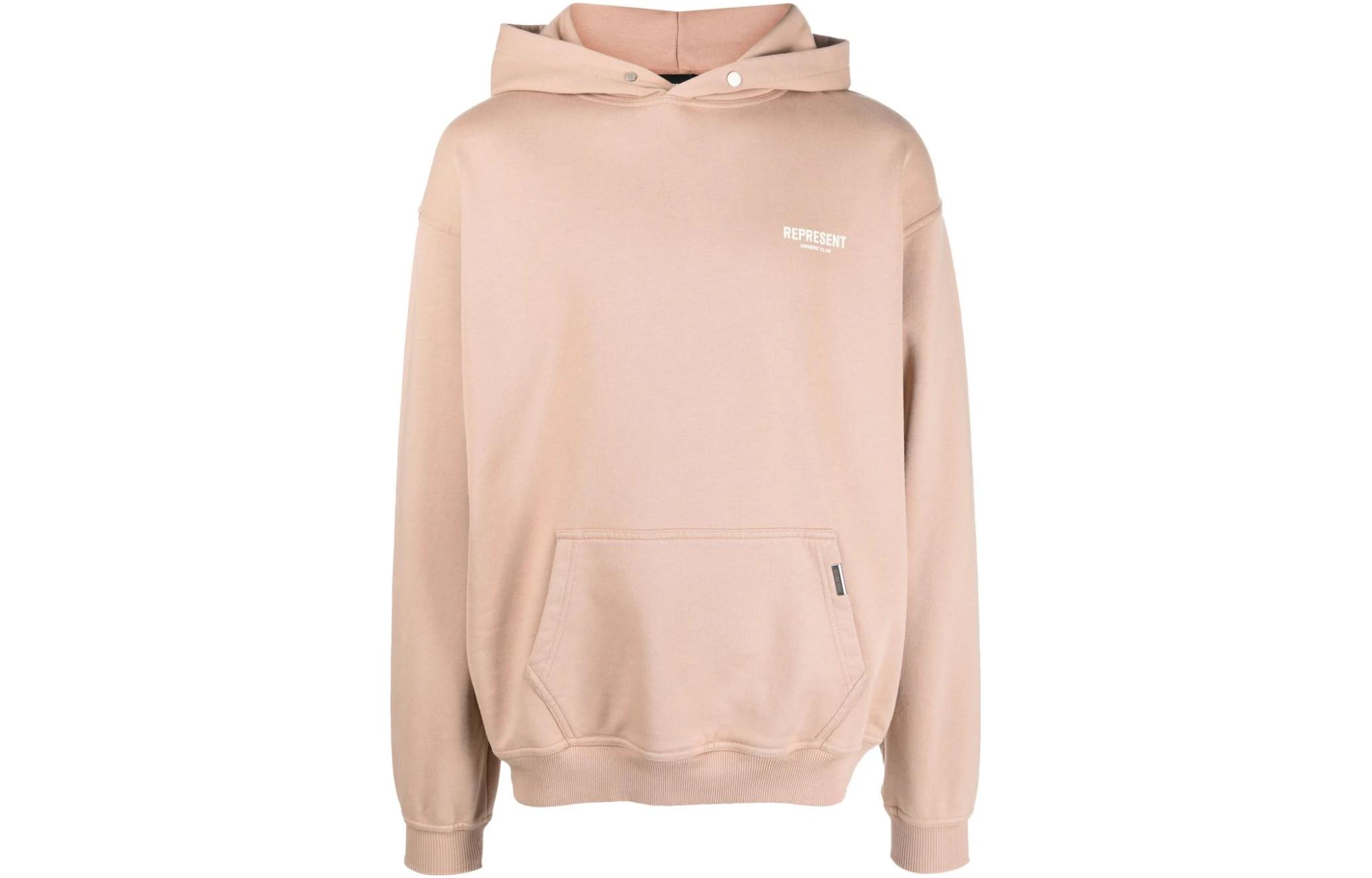 Represent Logo Graphic Oversized Hoodie Pink MH4004-BEIGE