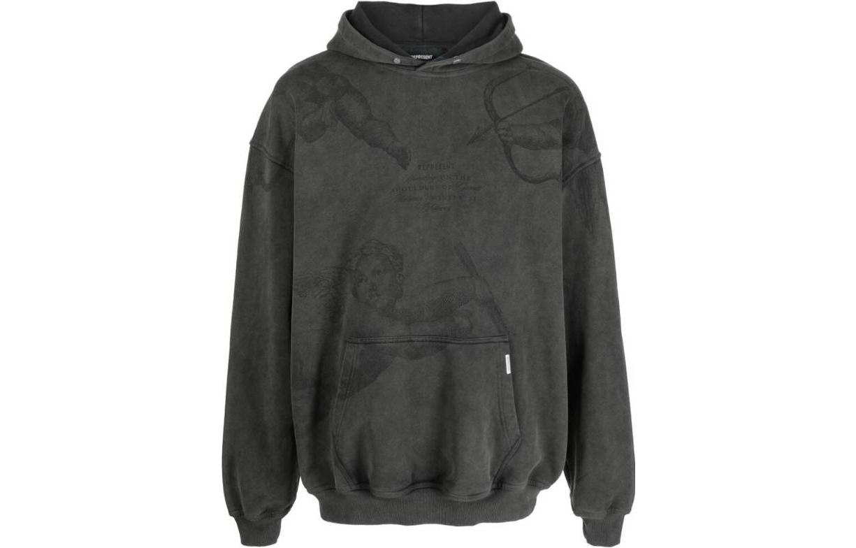 REPRESENT Logo Graphic Print Hoodie Men’s - Dark Grey MH4015-20