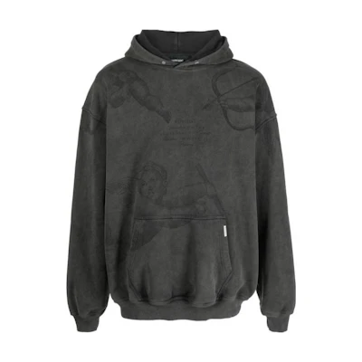 REPRESENT Logo Graphic Print Hoodie Men’s - Dark Grey MH4015-20