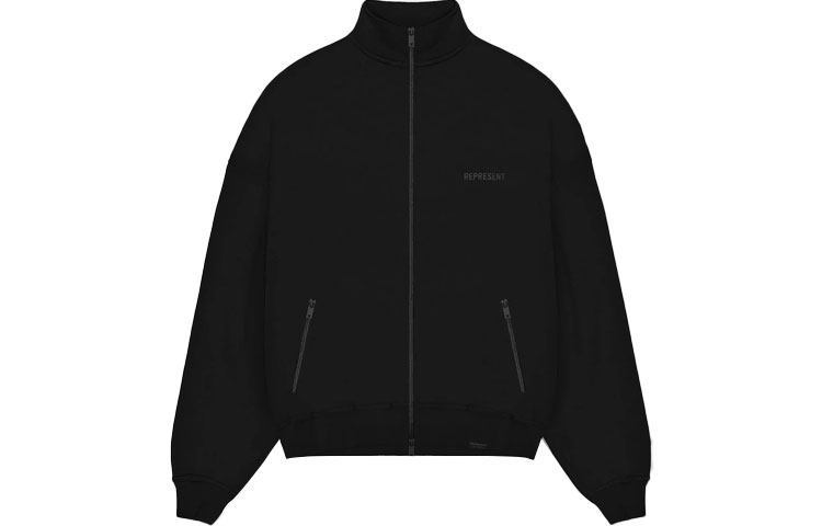 Represent Logo High-Collar Sports Jacket Black M01121-01
