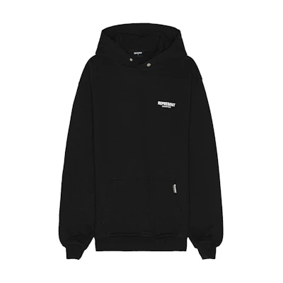 Represent Logo Letter Print Pullover Hoodie Black Long Sleeve REPR-MK8