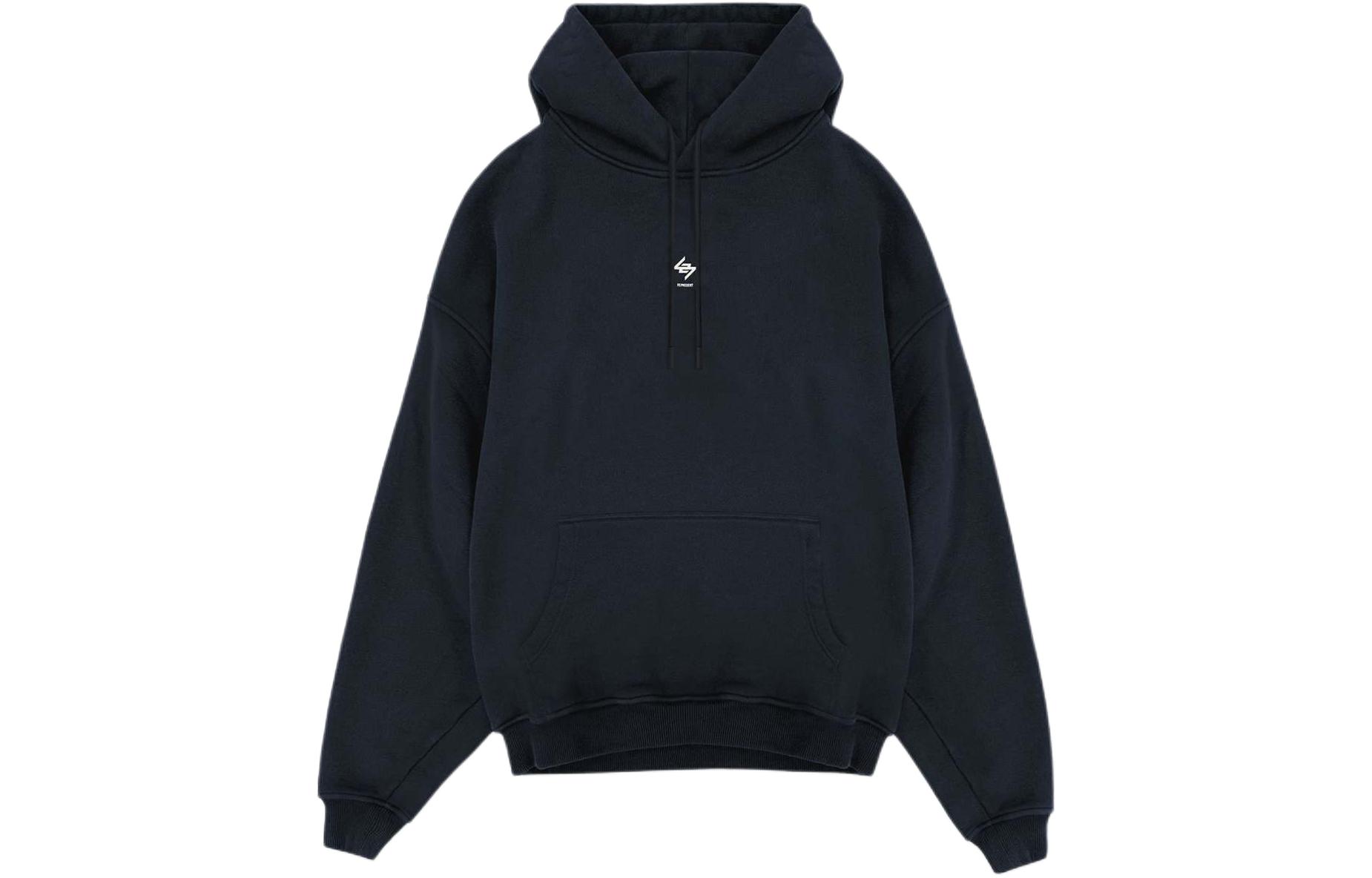 Represent Logo Lettering Navy Blue Hoodie for Men 247M458-275