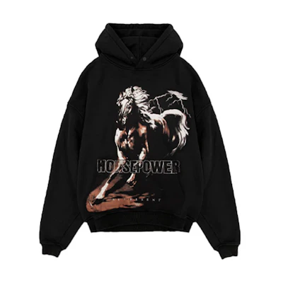 Represent Logo Oversized Horse Graphic Sweatshirt Men’s Black M04147-01
