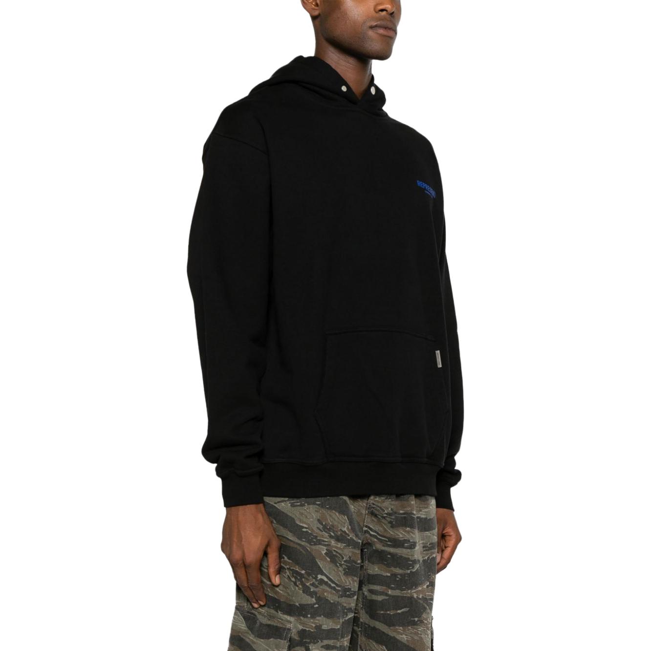 Lookbook REPRESENT Logo Cetakan Hoodie Hitam Lengan Panjang Pullover MH4004-330