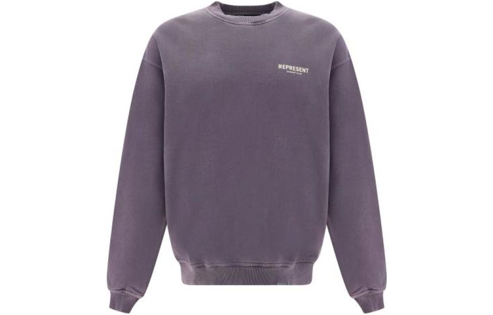 Represent Logo Print Crewneck Long Sleeve Sweatshirt Purple MS4002-326