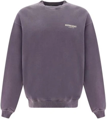 Represent Logo Print Crewneck Long Sleeve Sweatshirt Purple MS4002-326 Buy Represent Logo Print Crewneck Long Sleeve Sweatshirt Purple MS4002-326