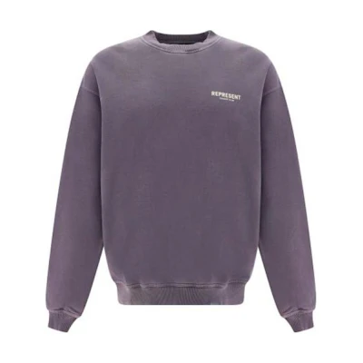 Represent Logo Print Crewneck Long Sleeve Sweatshirt Purple MS4002-326