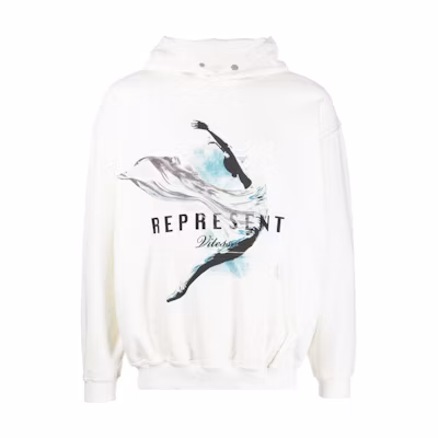 Represent Logo Print Long Sleeve Hoodie M0422172