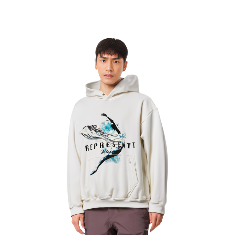 Sizing Represent Logo Print Long Sleeve Hoodie M0422172