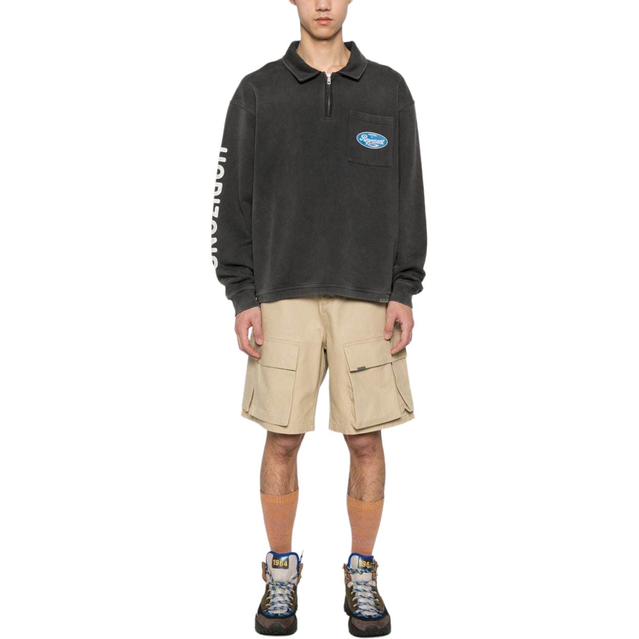 Lookbook Represent Logo Print Oversized Sweatshirt Men’s Dark Grey MLM404-444