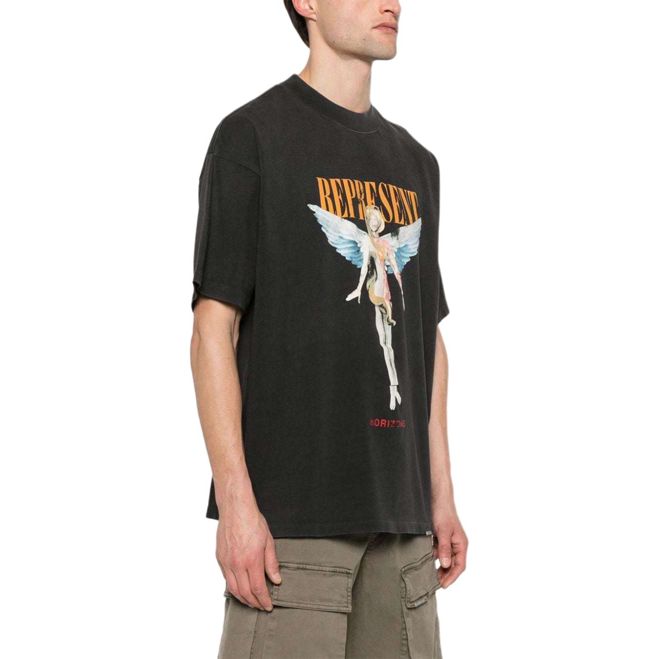 Purchase リプレゼント ロゴプリント リブトリム 半袖Tシャツ ブラック - ファッションティー MLM434-444