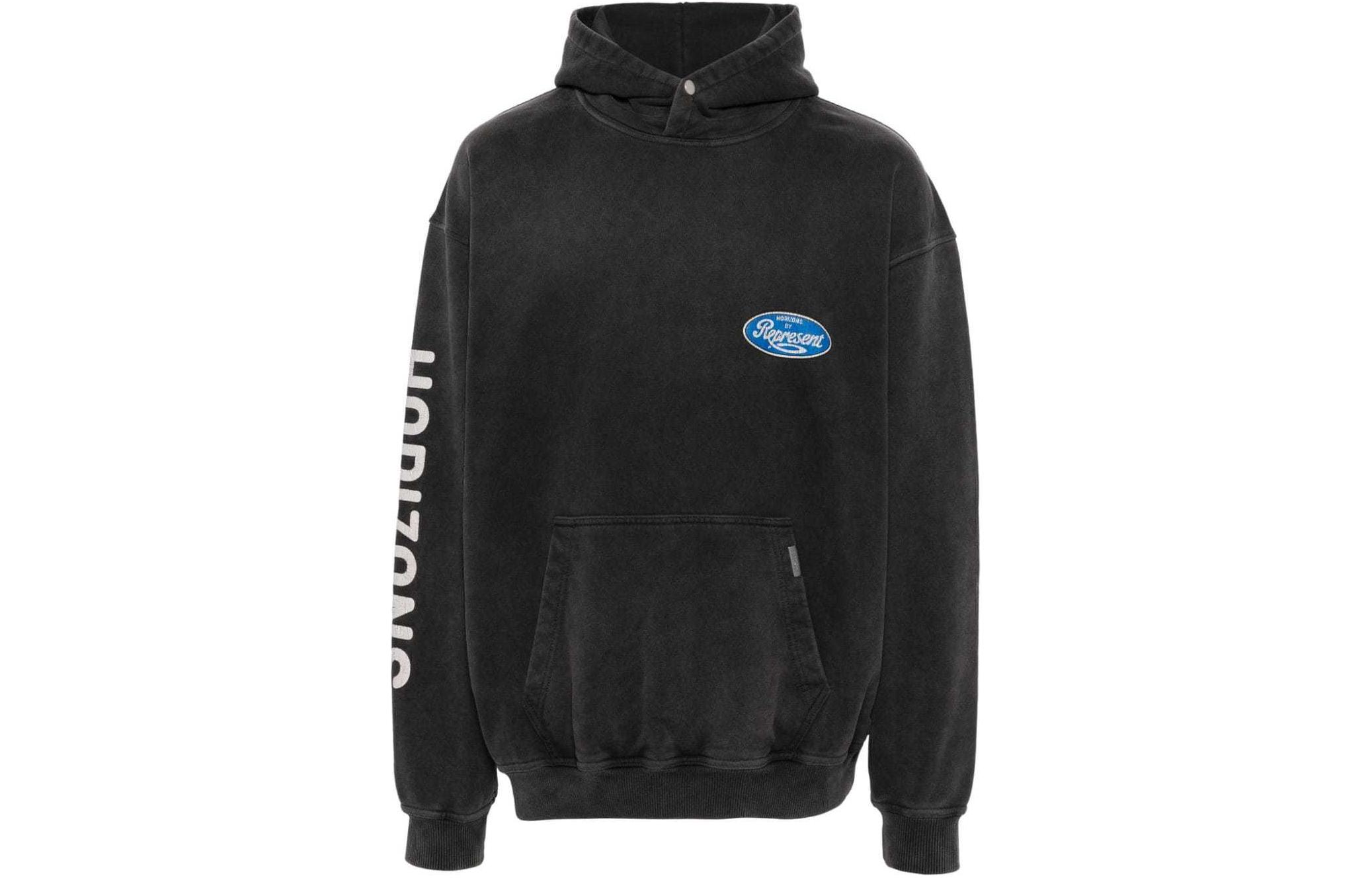 Represent Logo Print Washed Hoodie Ash Gray MLM403-444