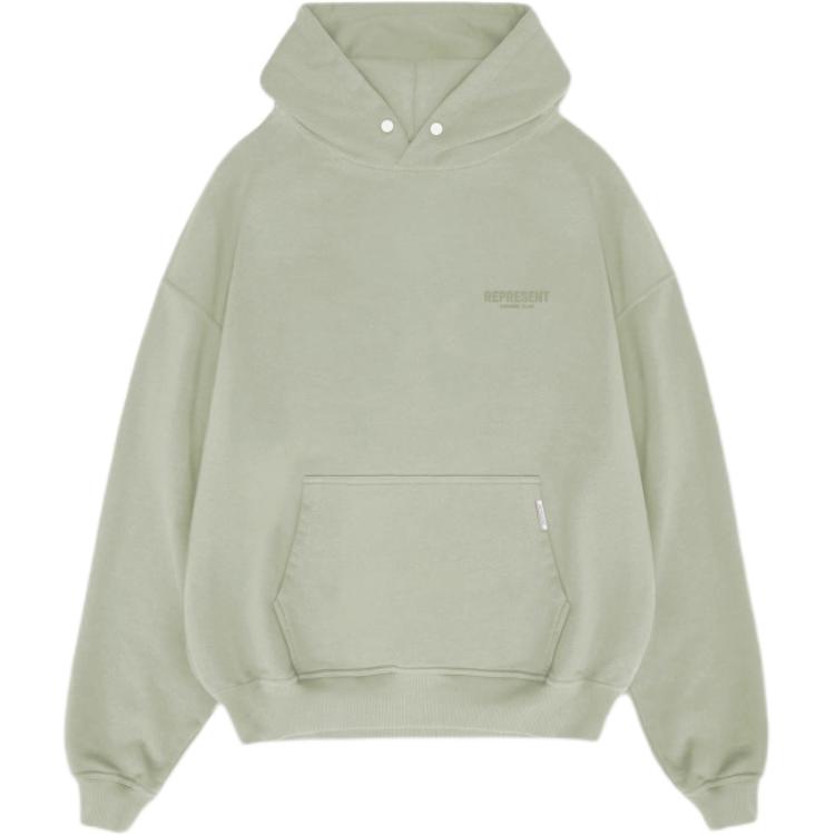Represent Logo Printed Oversized Hoodie Light Green OCM41113-37