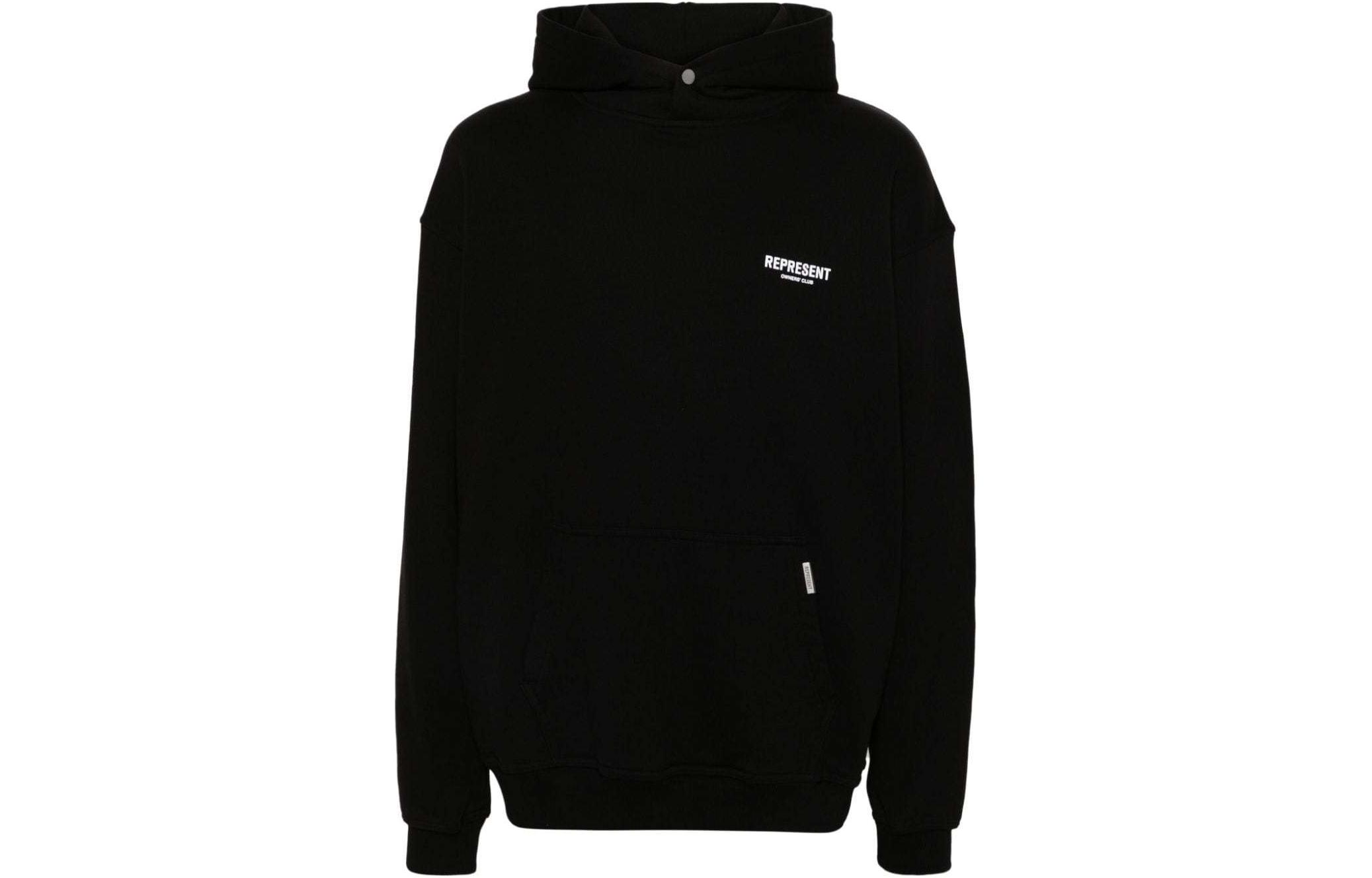 Represent Logo Printed Stretch Knit Sweatshirt Black OCM407-01