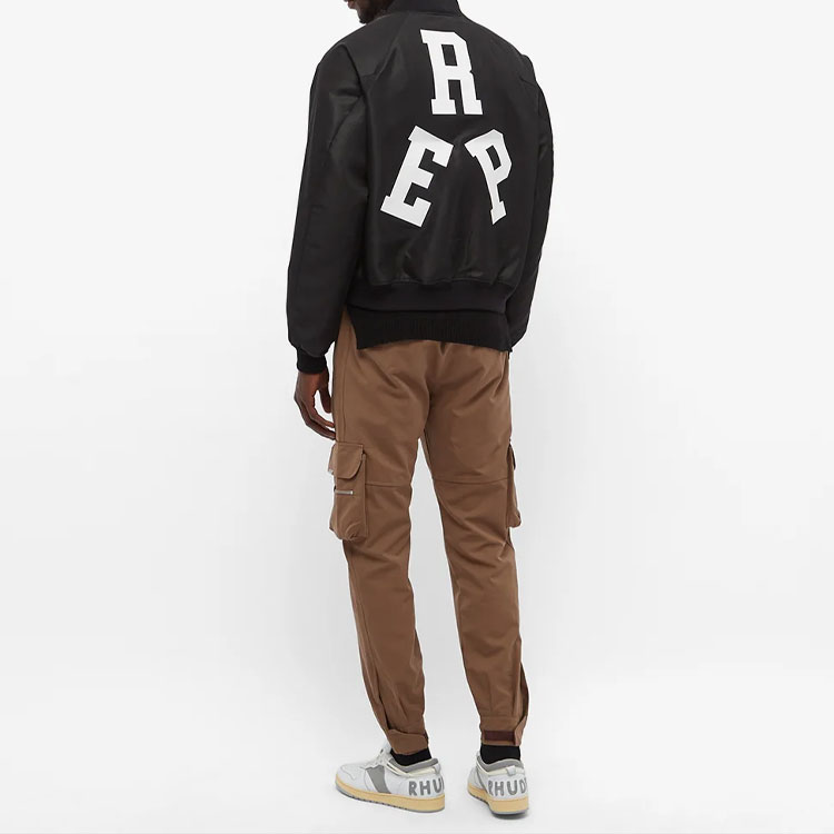 Purchase Represent Logo Printed Zip-Up Bomber Jacket Black Outerwear M01089-01