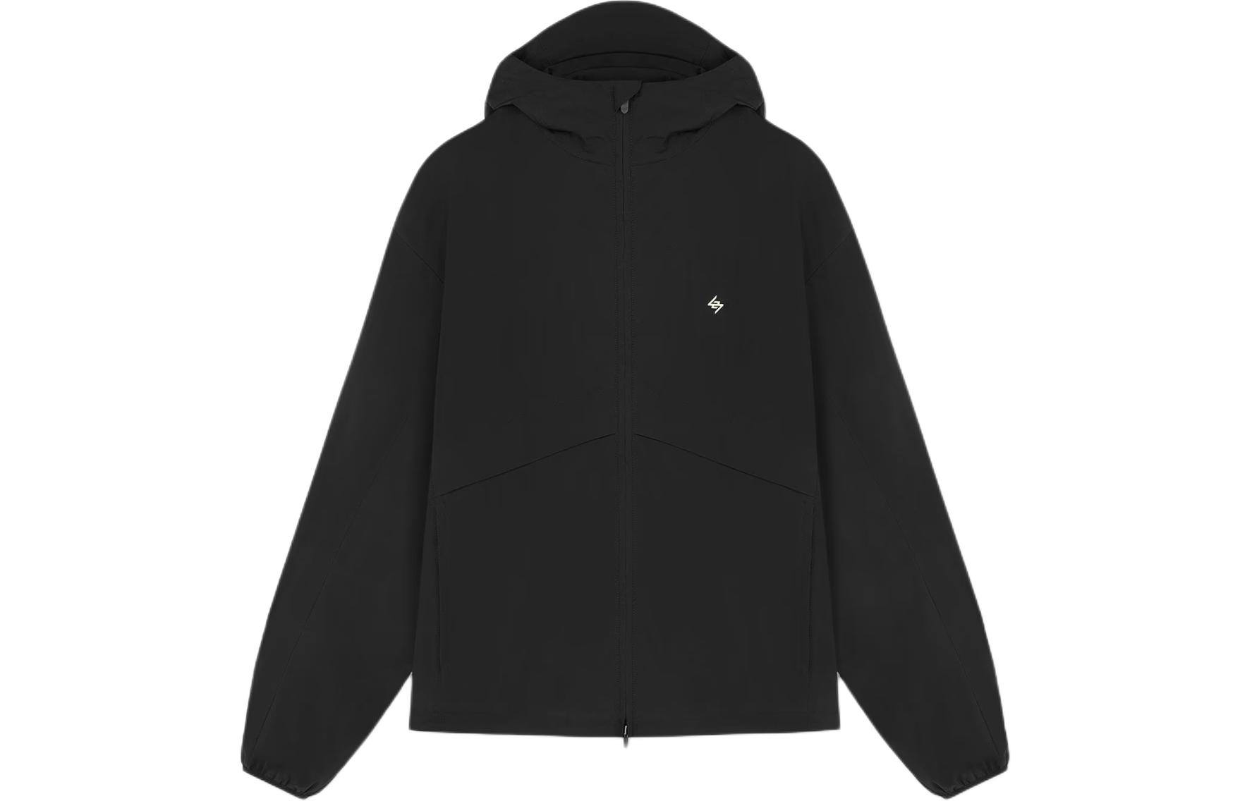 Represent Logo Zip-Up Hoodie Jacket Black Menswear 247M108-01