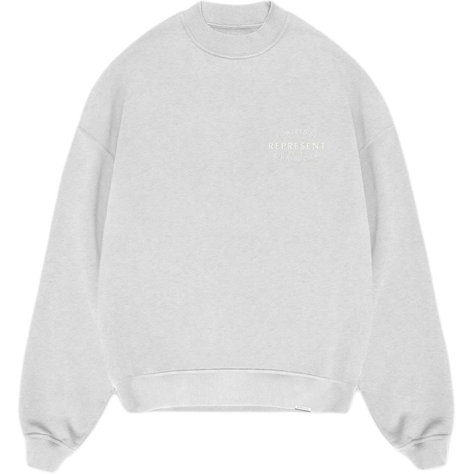 Represent Loose Fit Letter Ribbed Crewneck Sweater - Gray OCM41427-158