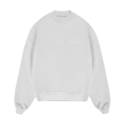 Represent Loose Fit Letter Ribbed Crewneck Sweater - Gray OCM41427-158