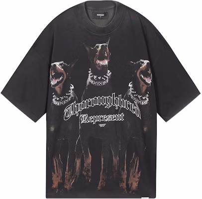 REPRESENT Men’s Black T-Shirt with Three Hounds Animal Print Design. M05147-20 Buy REPRESENT Men’s Black T-Shirt with Three Hounds Animal Print Design. M05147-20