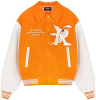 Represent Neon Orange Letter Print Collared Jacket for Men M01222-237 Represent Neon Orange Letter Print Collared Jacket for Men M01222-237