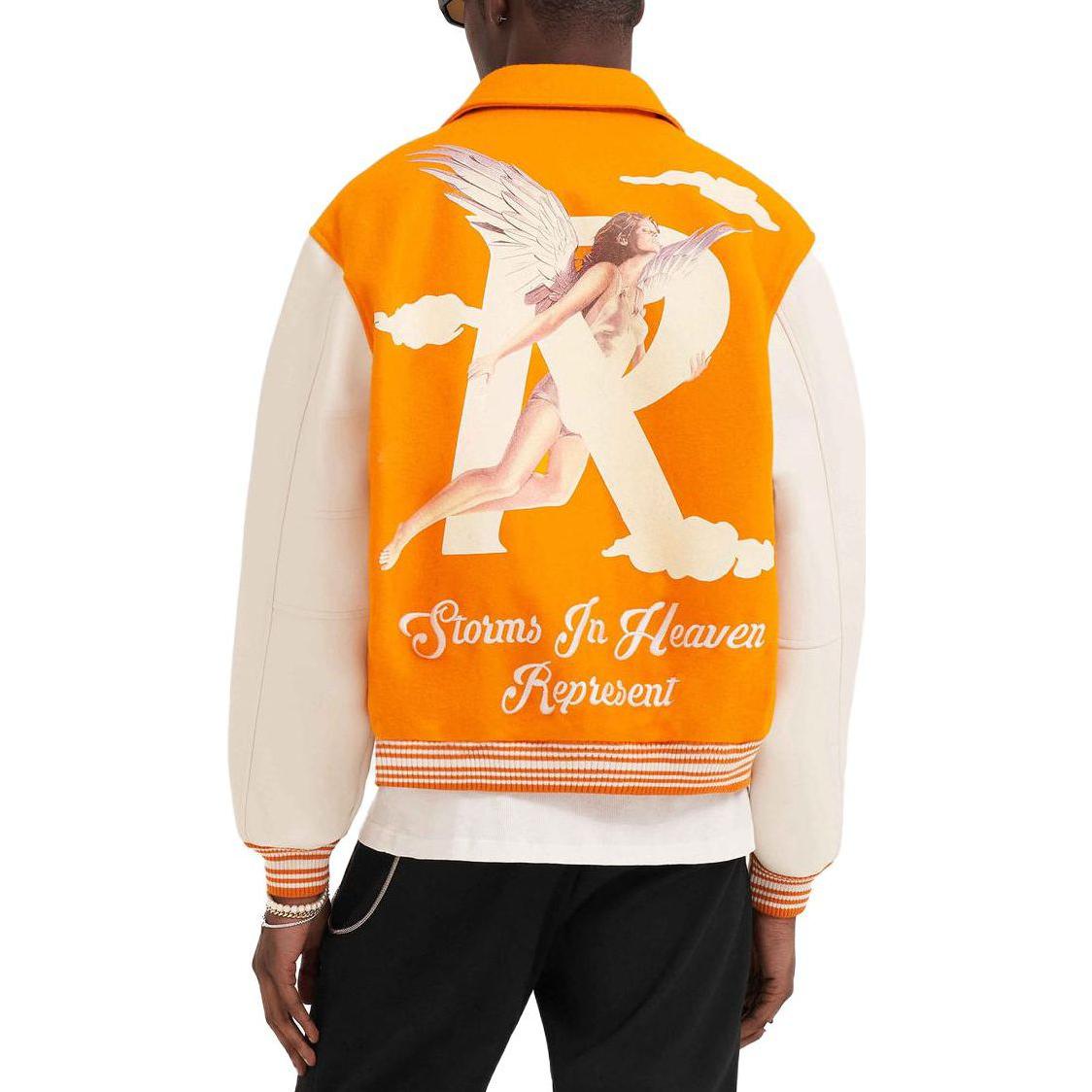 Details for Represent Neon Orange Letter Print Collared Jacket for Men M01222-237
