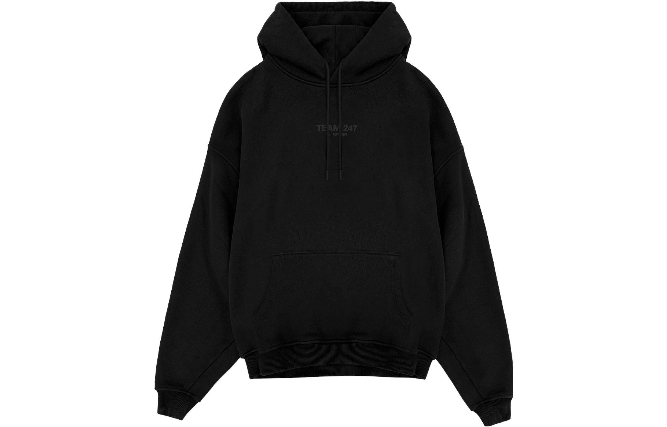 Represent Numeric Print Black Hoodie Long Sleeve 247M401-343