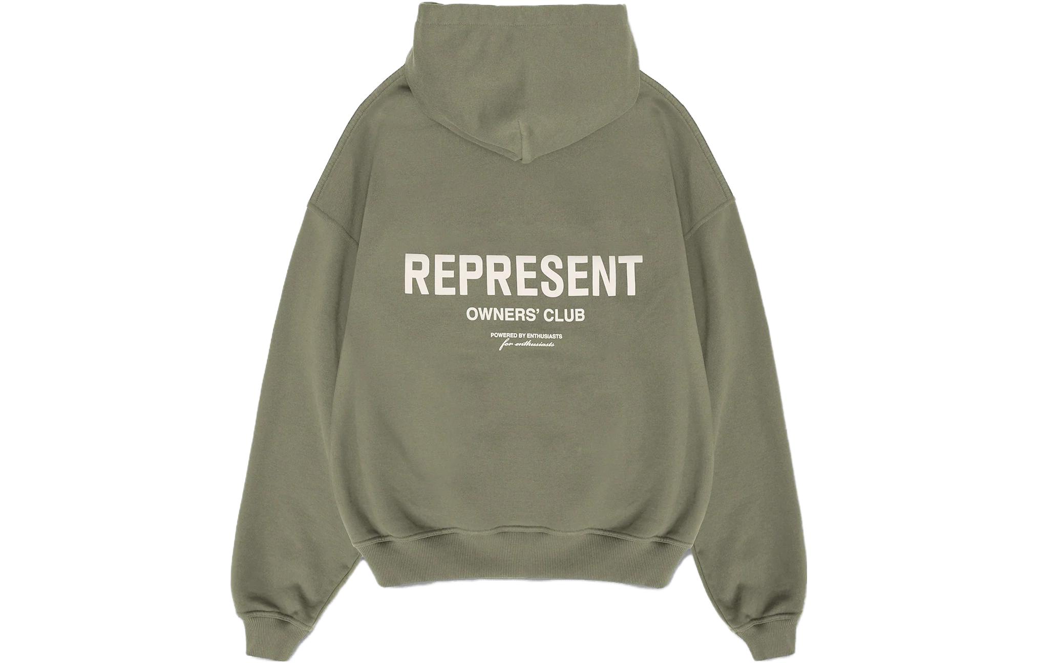 Lookbook REPRESENT オリーブグリーン オーバーサイズフーディー 長袖スウェットシャツ MH400407