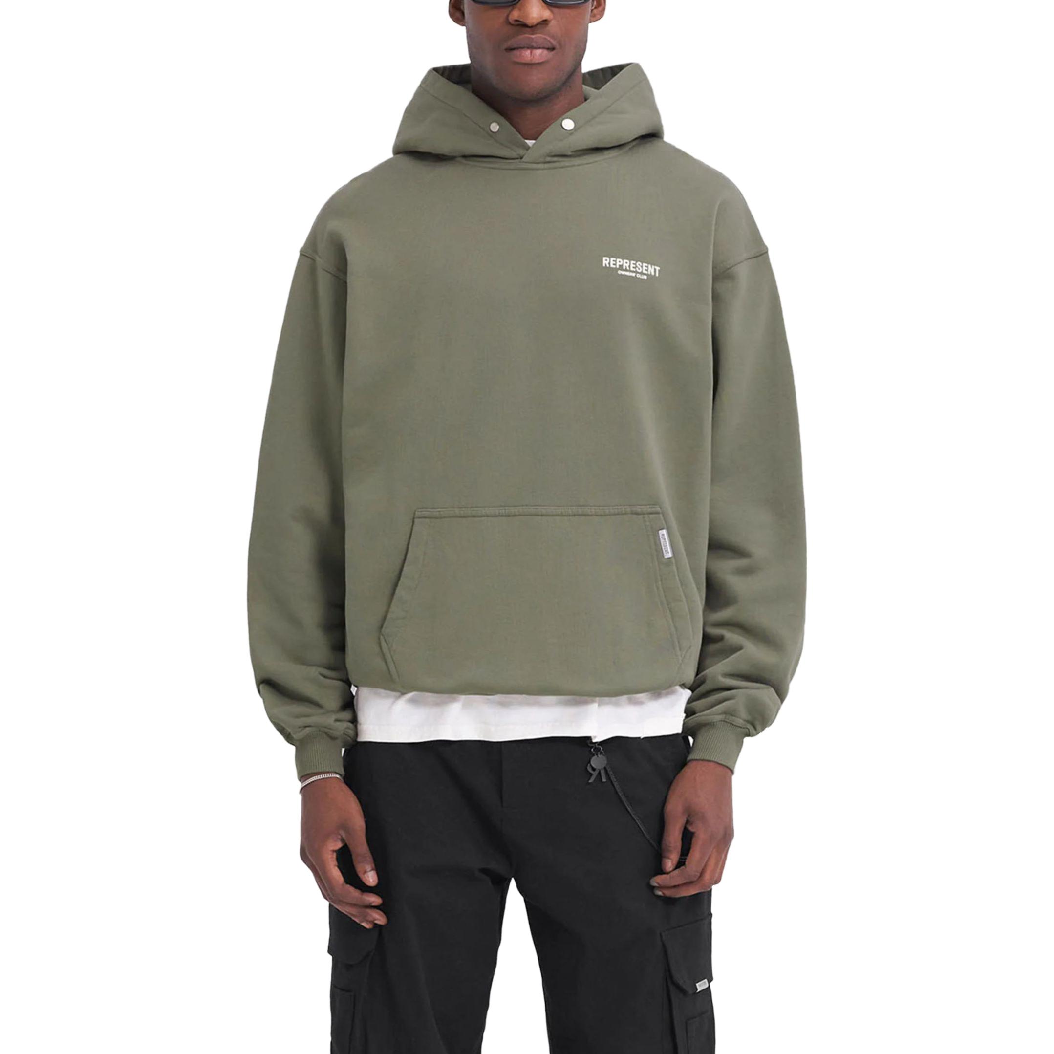 Purchase REPRESENT オリーブグリーン オーバーサイズフーディー 長袖スウェットシャツ MH400407