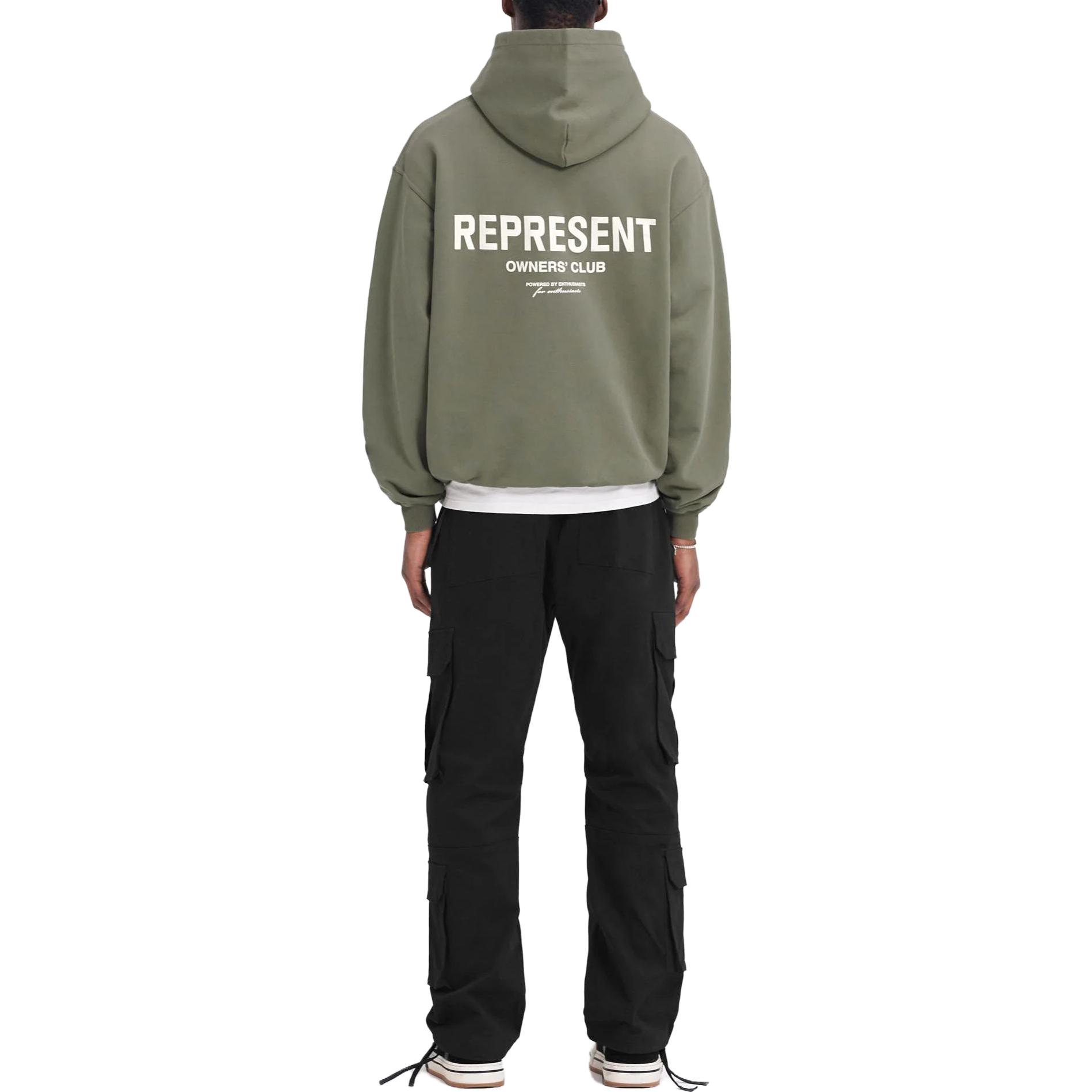 Details for REPRESENT オリーブグリーン オーバーサイズフーディー 長袖スウェットシャツ MH400407