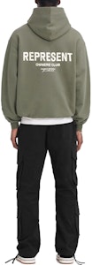 REPRESENT オリーブグリーン オーバーサイズフーディー 長袖スウェットシャツ MH400407 Details for REPRESENT オリーブグリーン オーバーサイズフーディー 長袖スウェットシャツ MH400407