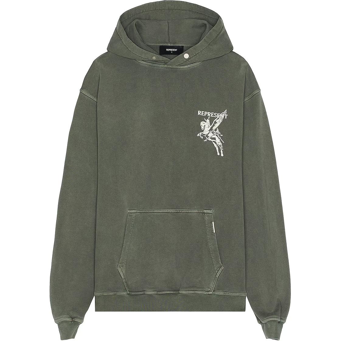 Represent Olive Letter Logo Printed Hoodie REPRMK-15