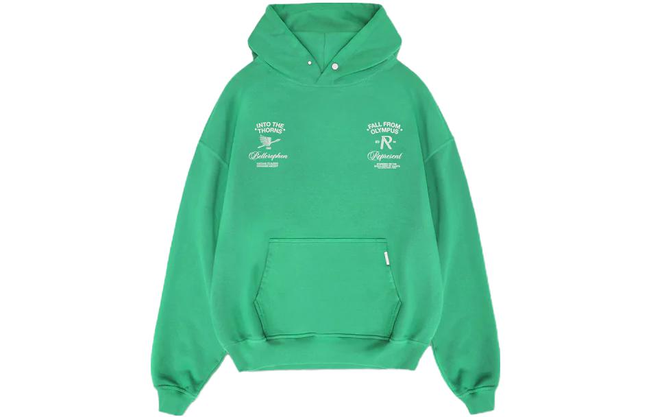 Represent Oversized Green Letter Hoodie Long Sleeve Casual Wear MH4018-301