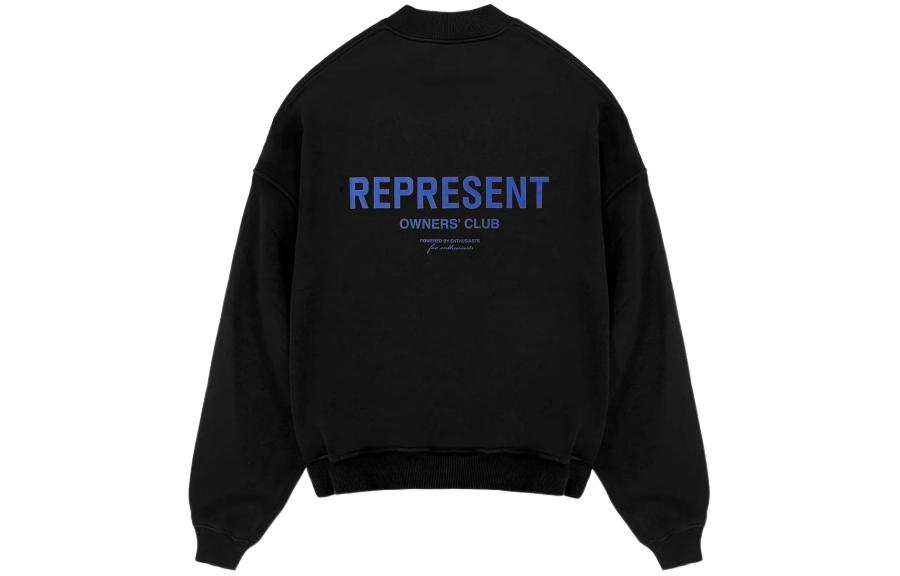 Lookbook REPRESENT オーナーズクラブ ブラック クルーネック スウェットシャツ 長袖プリント. MS4002-330