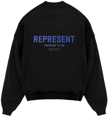 REPRESENT Owners Club Black Crewneck Sweatshirt Letter Print Long Sleeve. MS4002-330 Lookbook REPRESENT Owners Club Black Crewneck Sweatshirt Letter Print Long Sleeve. MS4002-330
