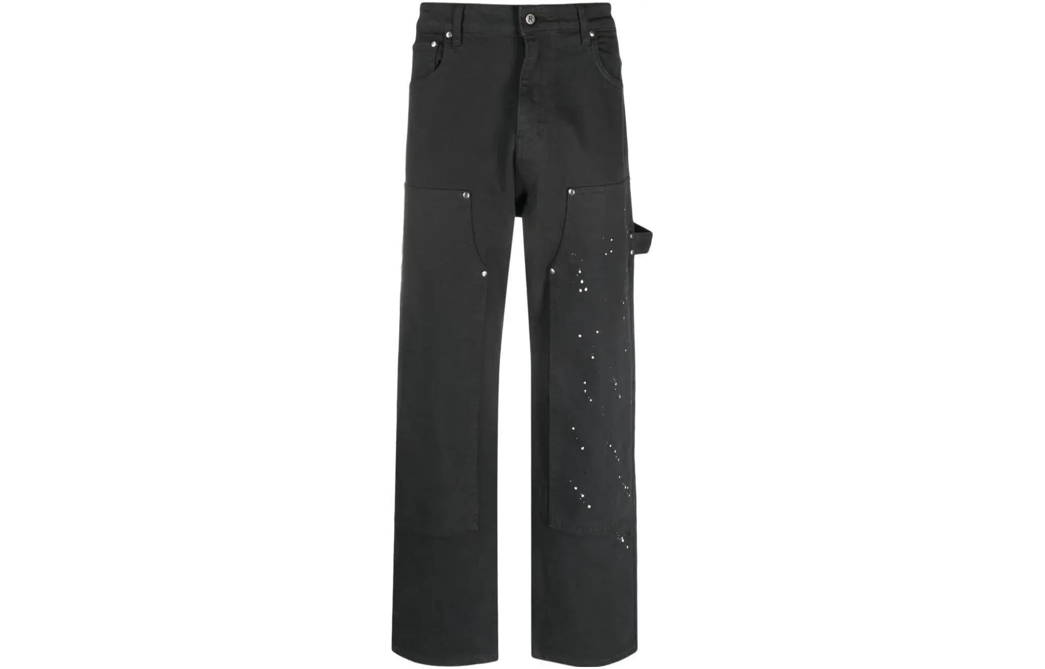 REPRESENT Paint-Splatter Wide-Leg Jeans  Black MB6003248-BLACK