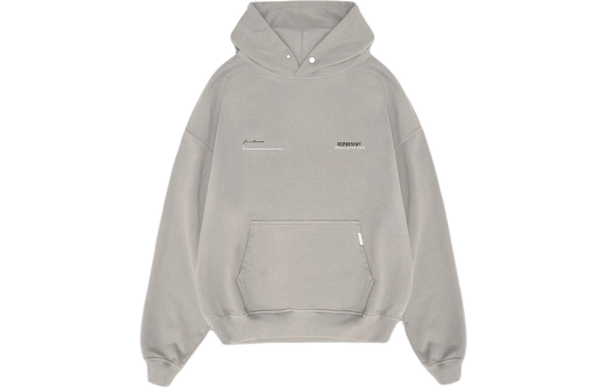 Represent Patron Of The Club Letter Print Pullover Hoodie Grey MLM4270-505