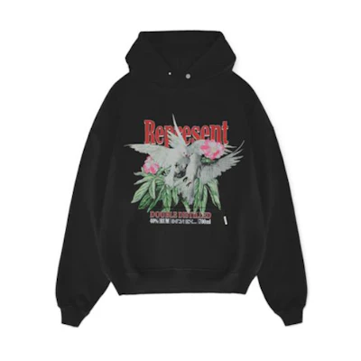 Represent Peace Dove Floral Print Hoodie Black M04284-171